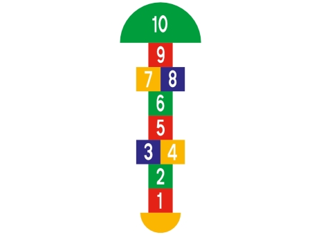 DecoMark™ 2D Hopscotch Zahlen 1-10, oben rund 2850 x 1000 mm, VPE= 1