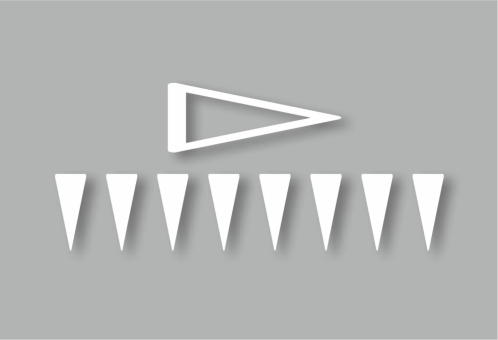 PREMARK® Vizibility Typ II Markierung - Glattstrich Dreieicke und Haifischzähne 600 x 500 mm, VPE = 25