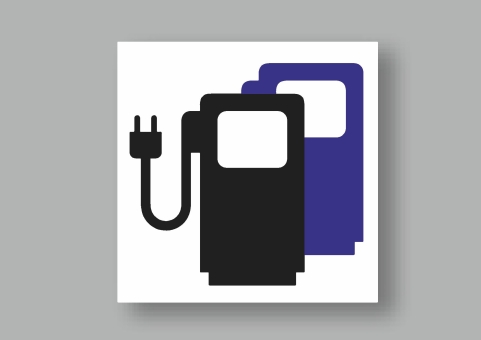 PREMARK® E-Auto-Symbol VZ 365-65, Ladestation für Elektrofahrzeuge 1000 x 1000 mm, VPE = 1