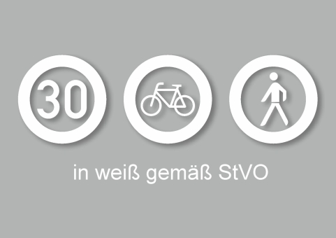 PREMARK® Verkehrszeichen in weiß gemäß StVO 