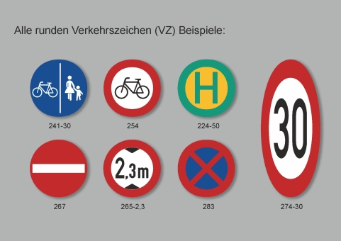 PREMARK® Farbige Verkehrszeichen nach StVO - Ronde 